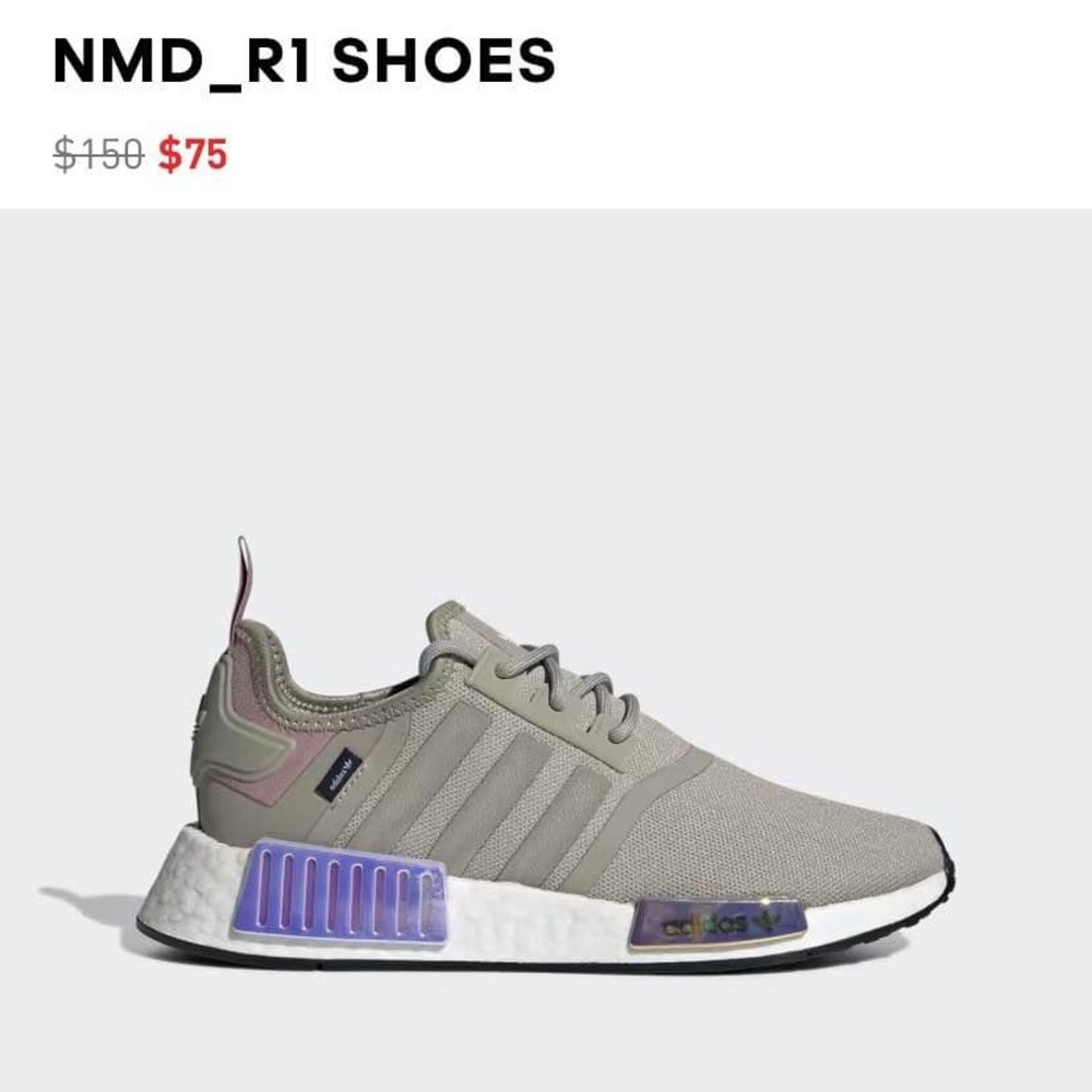 Adidas Women's Gray and Purple Athletic Sneakers - Picture 6 of 6